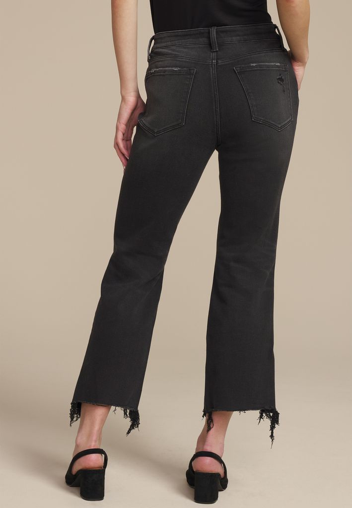 Flying Monkey™ Black Mid Rise Fray Hem Ankle Boot Jean - Image 2