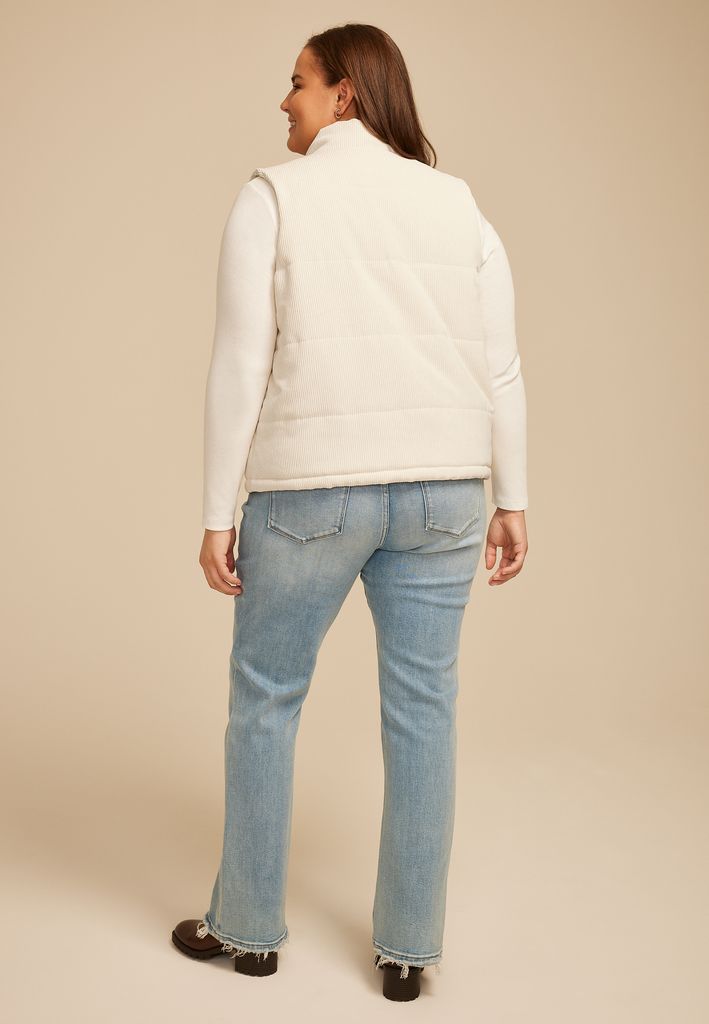 Plus Size Corduroy Quilted Vest - Image 2