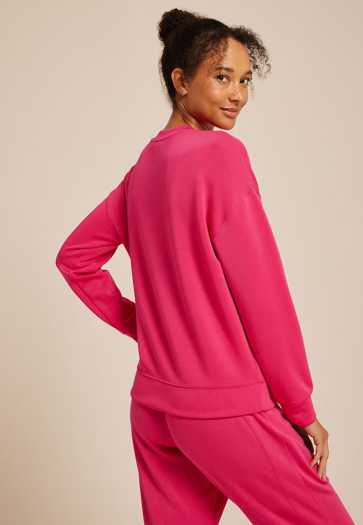Pink Cloud Scuba Knit Crew Neck Sweatshirt - Image 2