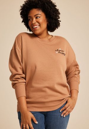 Plus Size Choose Happy Relaxed Fit Sweatshirt