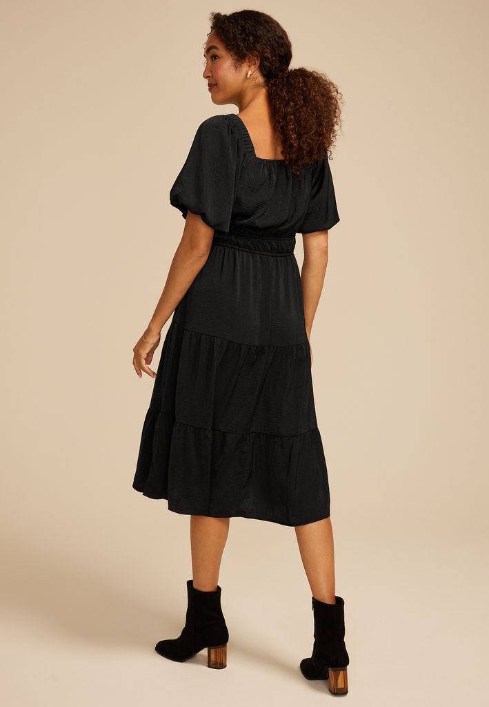 Tiered Tunnel Waist Midi Dress - Image 2