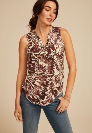 Abstract Double V Tank Top
