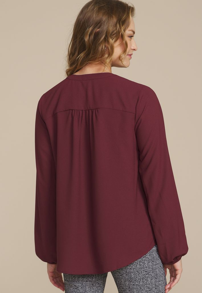 Silver Trim V Neck Blouse - Image 2