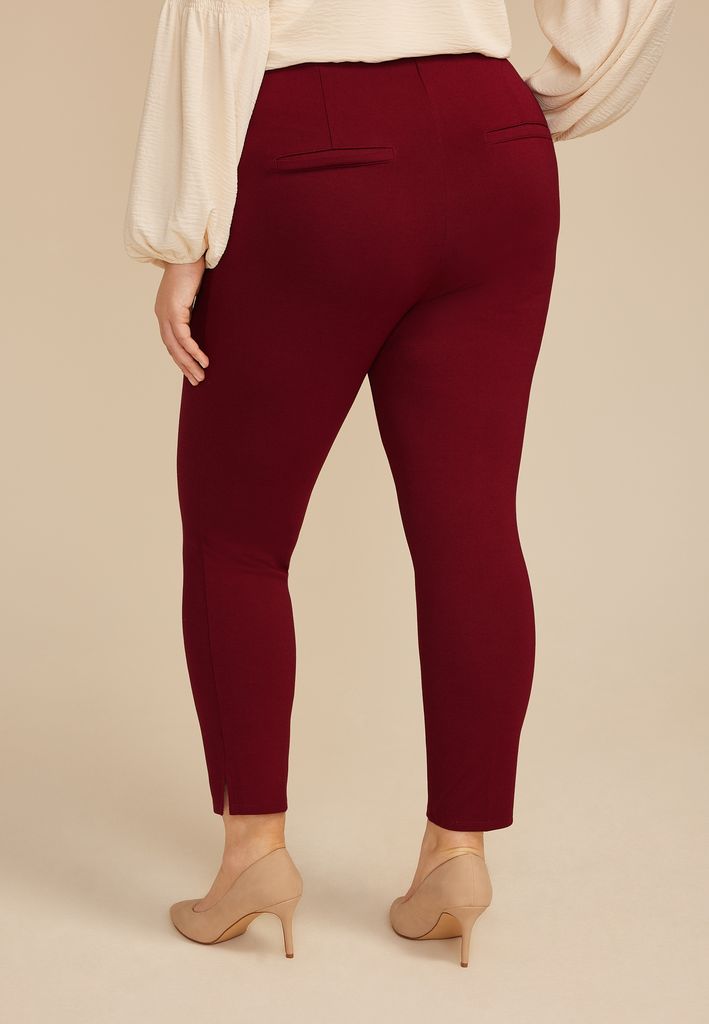 Plus Size Gold Buckle Ponte Pull On Skinny Pant - Image 2