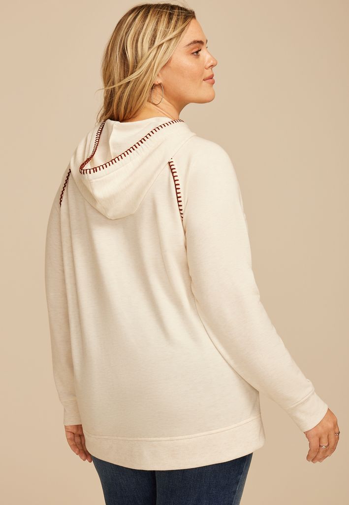 Plus Size Homeward Whipstitch Hoodie - Image 2