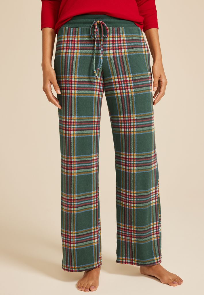 Hacci Plaid Wide Leg Pajama Pants