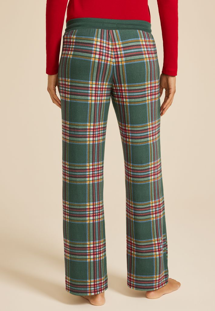 Hacci Plaid Wide Leg Pajama Pants - Image 2