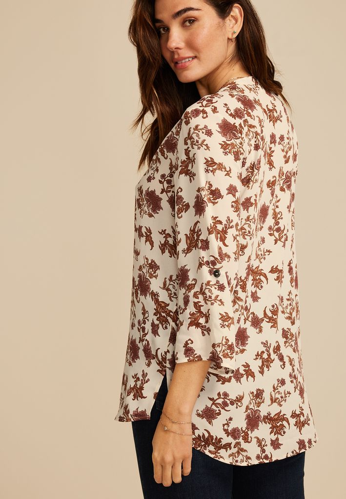 Floral 3/4 Sleeve Blouse - Image 2