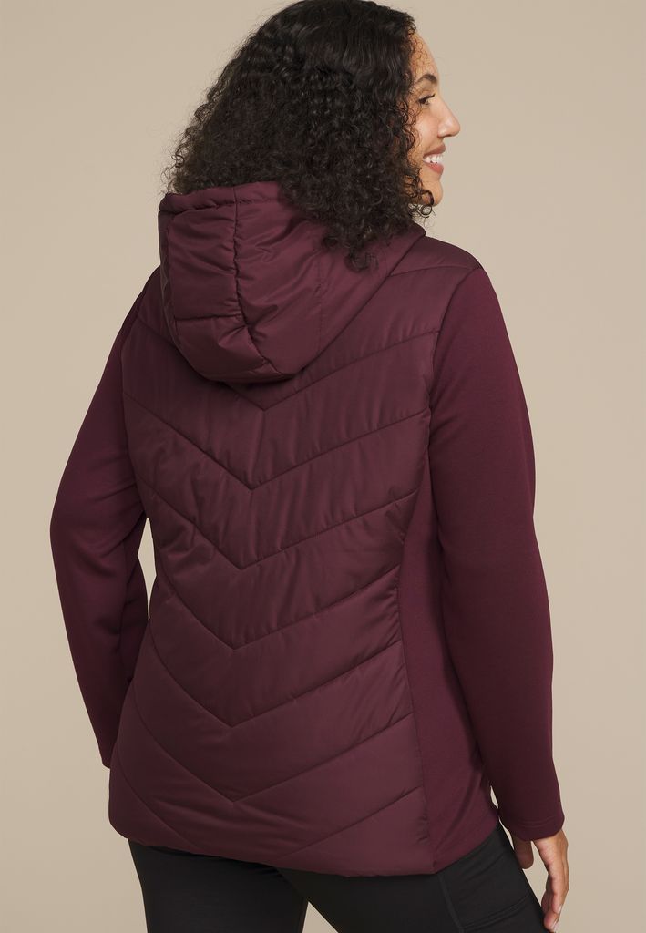 Plus Size Quilted Knit Hooded Jacket - Image 2