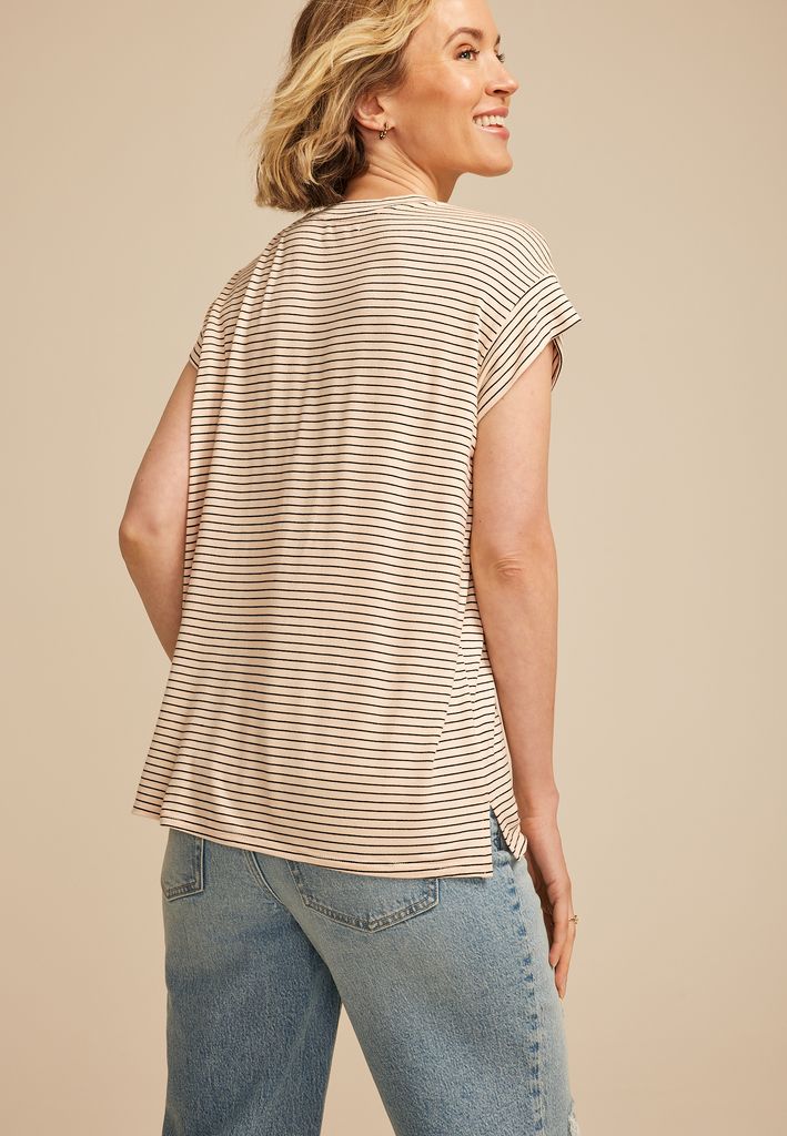 24/7 Striped Cap Short Sleeve Tee - Image 2
