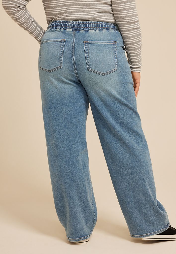 Plus Size m jeans by maurices™ Medium Knit High Rise Pull On Wide Leg Jean - Image 2