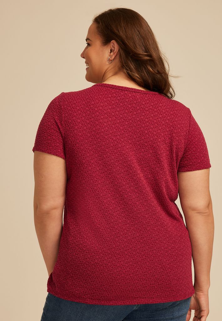 Plus Size 24/7 Textured Kennedy Crew Neck Tee - Image 2