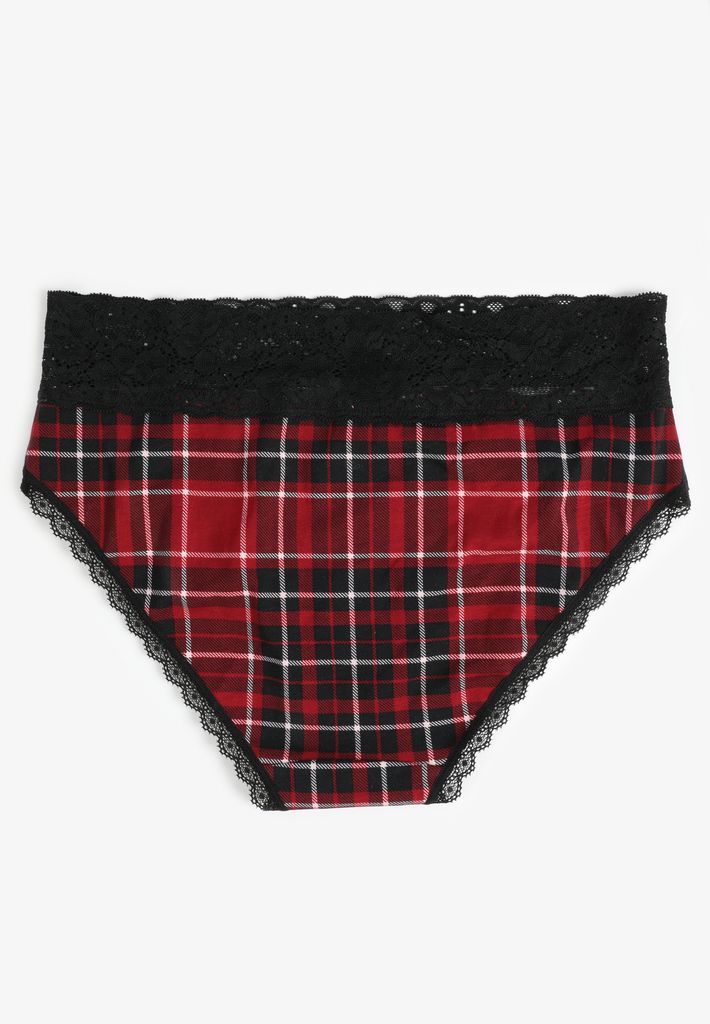 Simply Comfy Cotton Plaid Hipster Panty - Image 2