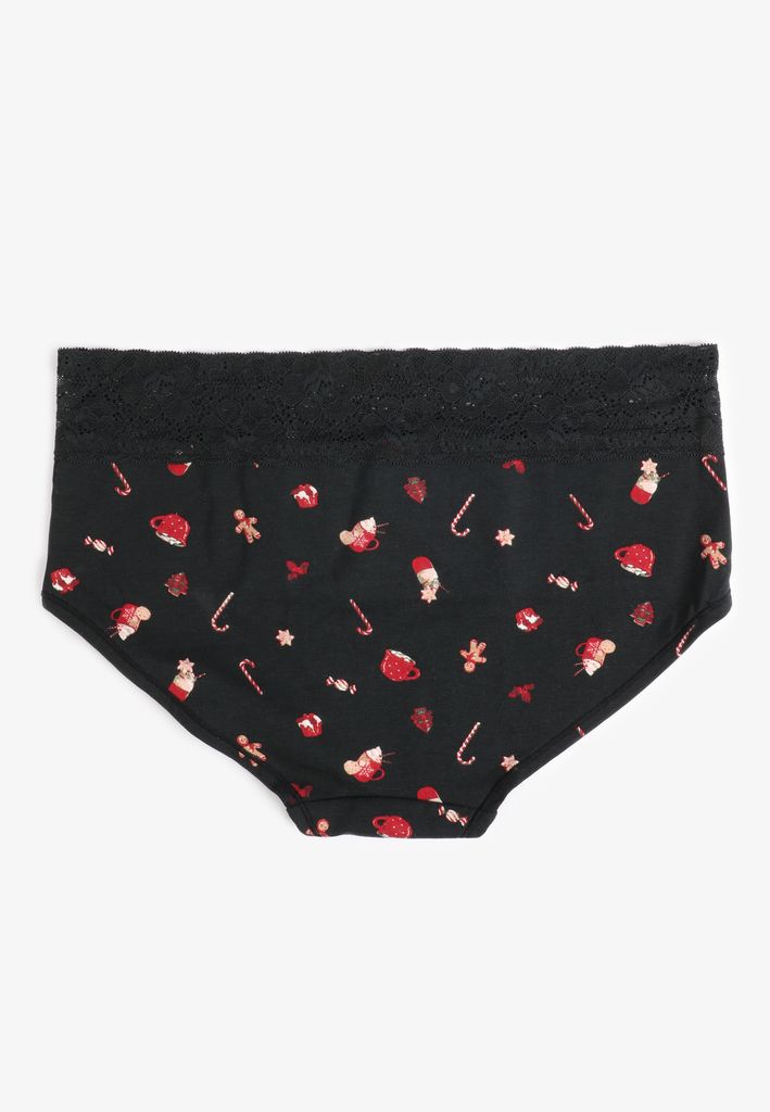 Simply Comfy Cotton Gingerbread Print Boybrief Panty - Image 2