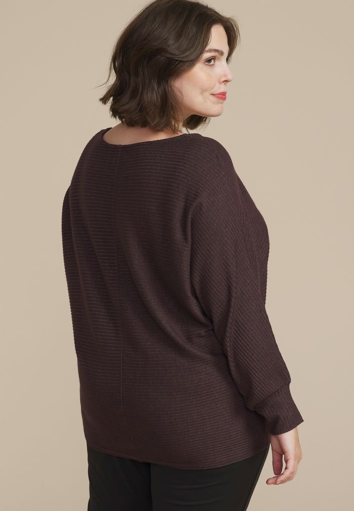 Plus Size 24/7 Dakota Horizontal Ribbed Dolman - Image 2