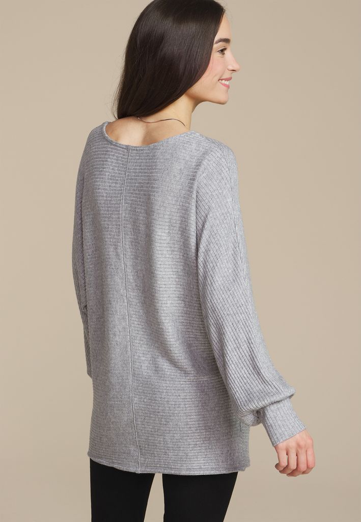 24/7 Dakota Metallic Horizontal Ribbed Dolman - Image 2