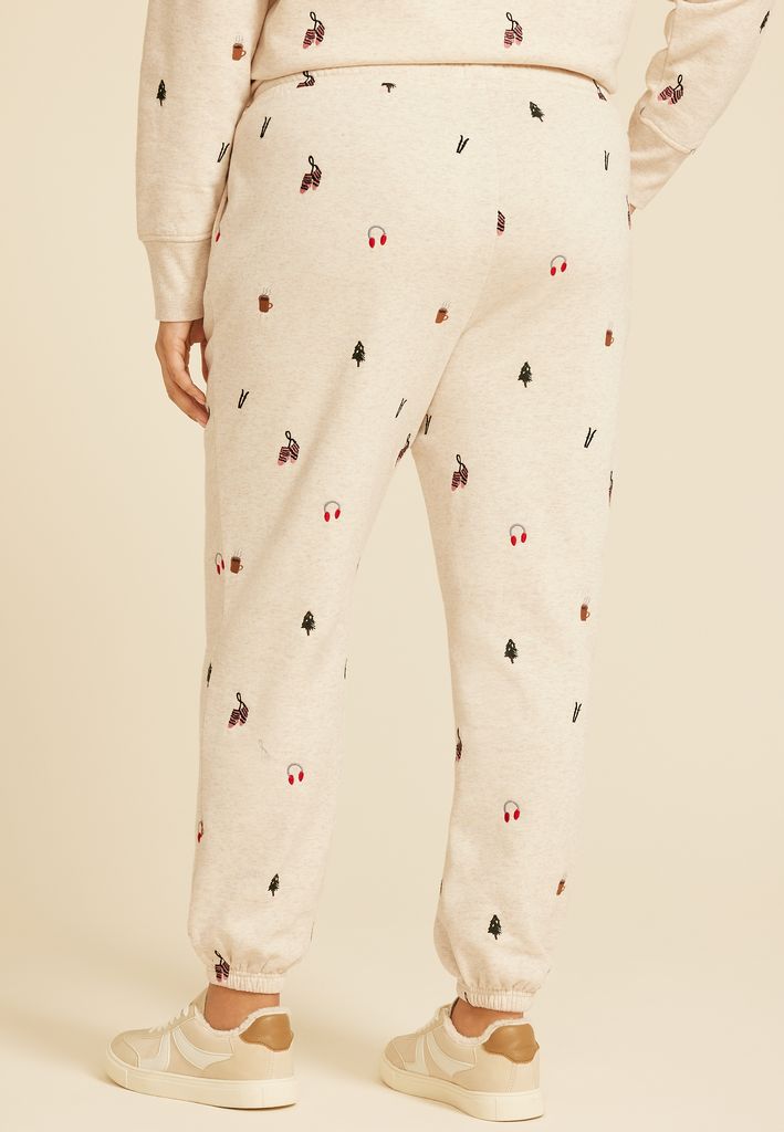 Plus Size Holiday Embroidered Jogger - Image 2