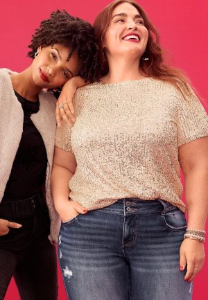 Plus Size Studio Y Sequin Top