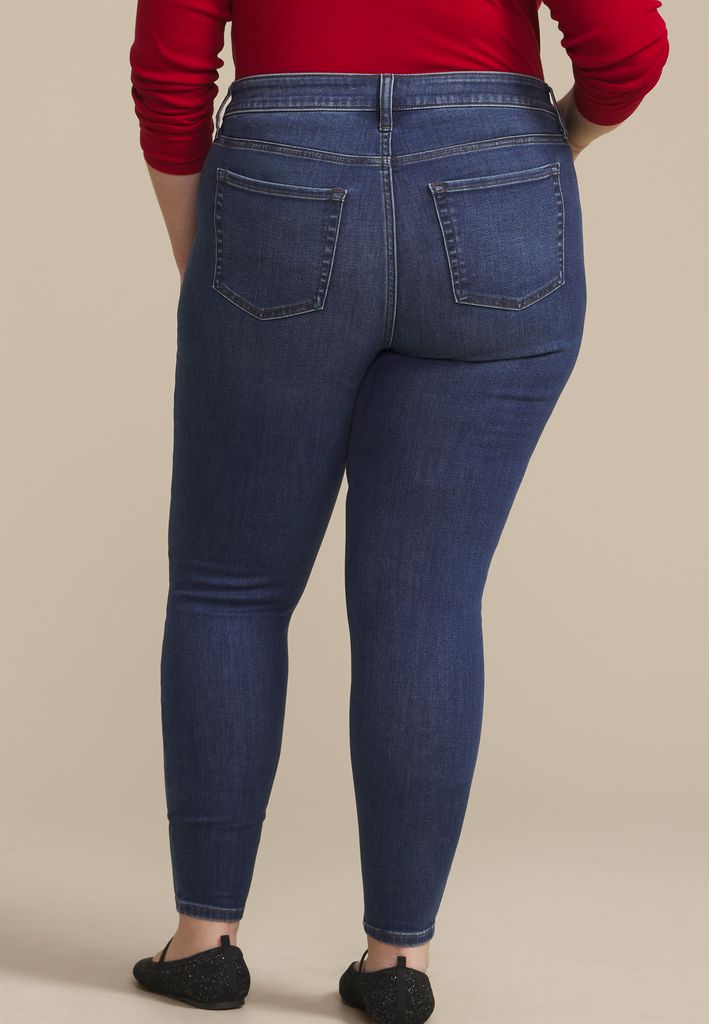 Plus Size m jeans by maurices™ Dark Cool Comfort Sparkle High Rise Jegging - Image 2