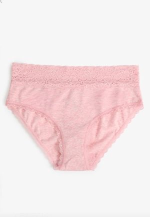 Simply Comfy Cotton Heathered Pink Hipster Panty