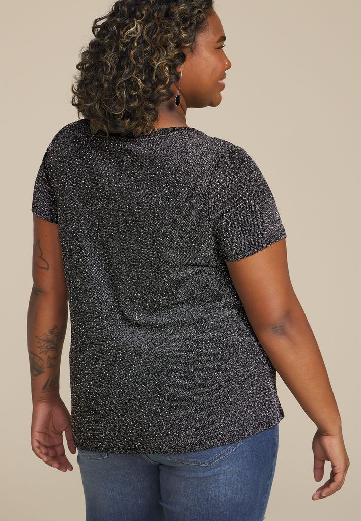 Plus Size Studio Y Rhinestone Sparkle Tee - Image 2