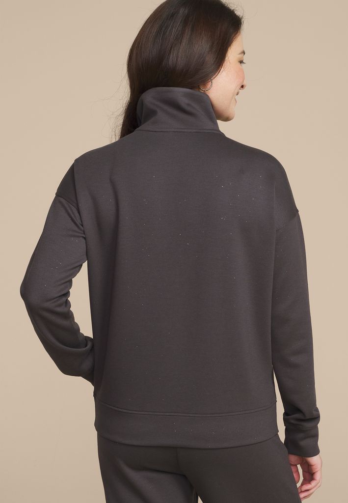 Sparkle Scuba Knit Half Zip Sweatshirt - Image 2
