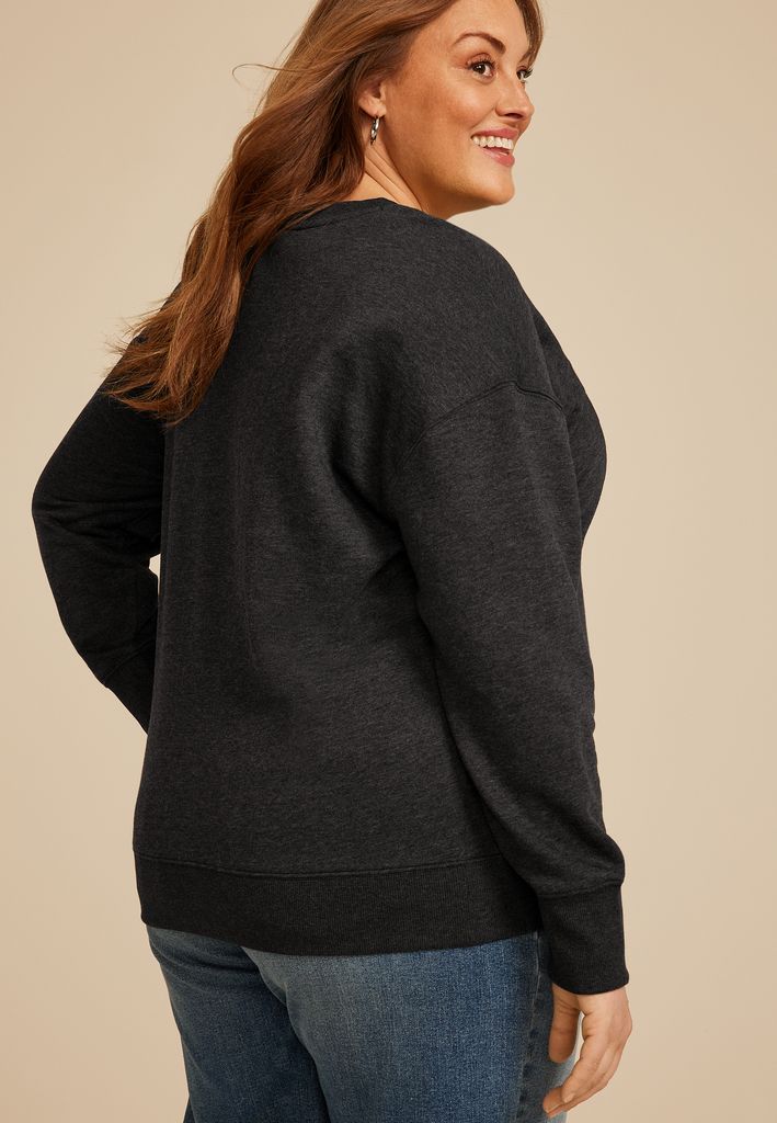 Plus Size Amazing Grace Floral Relaxed Fit Sweatshirt - Image 2