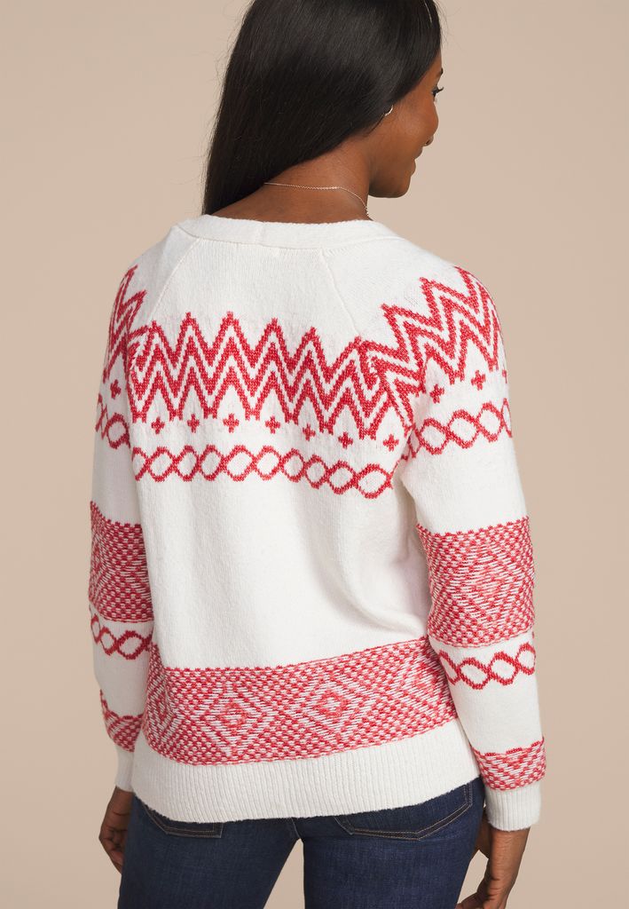 Fair Isle Button Front Cardigan - Image 2