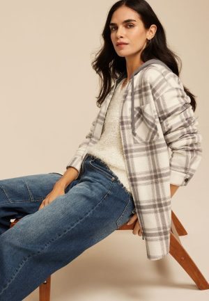 Vintage Plaid Hooded Shacket