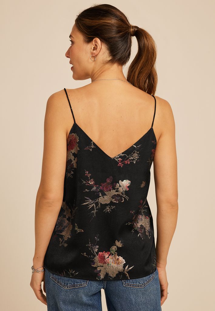 Metallic Floral V Neck Cami - Image 2