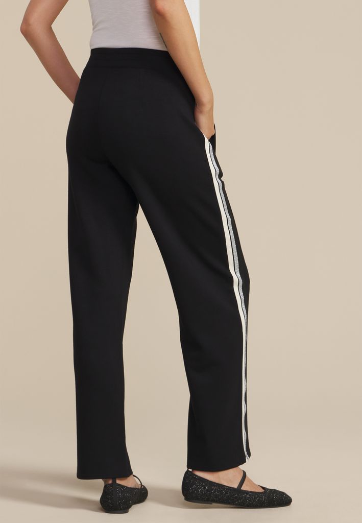 Striped Scuba Knit Wide Leg Pants - Image 2