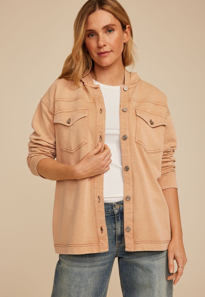 Washed Hooded Shacket