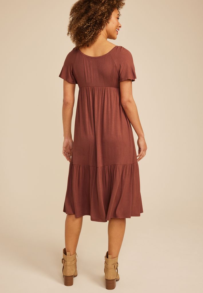 24/7 Flutter Sleeve Midi Dress - Image 2
