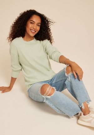 Brushed Waffle Tunic Sweatshirt