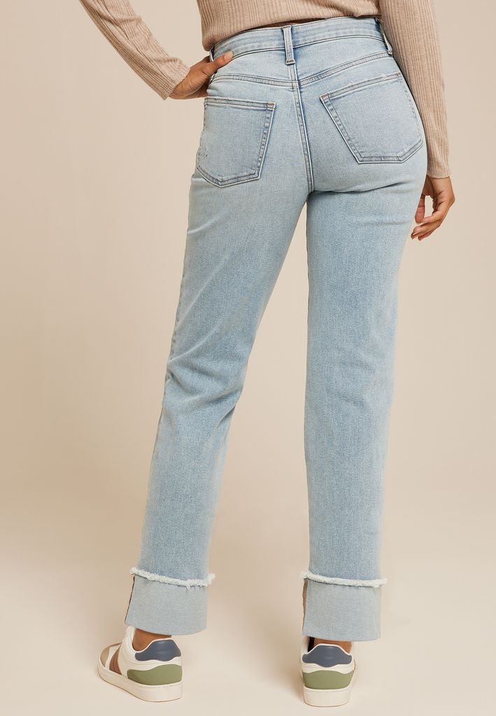 m jeans by maurices™ High Rise Relaxed Straight Frayed Hem Ankle Jean - Image 2
