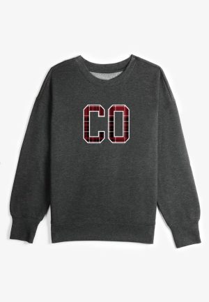 State Plaid Crew Neck Sweatshirt