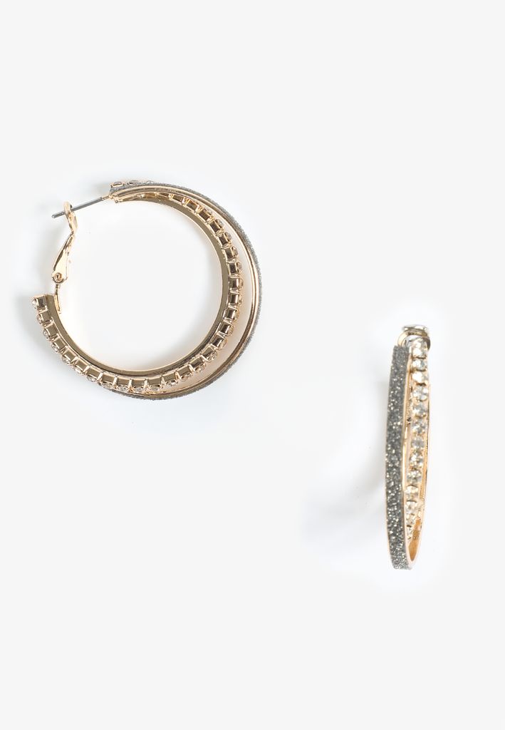 Intertwined Sparkle Hoop Earrings - Image 2