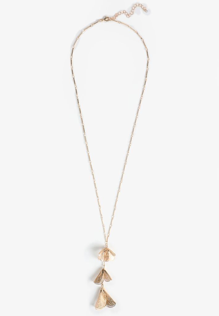 Gold Dimensional Petal Necklace - Image 2