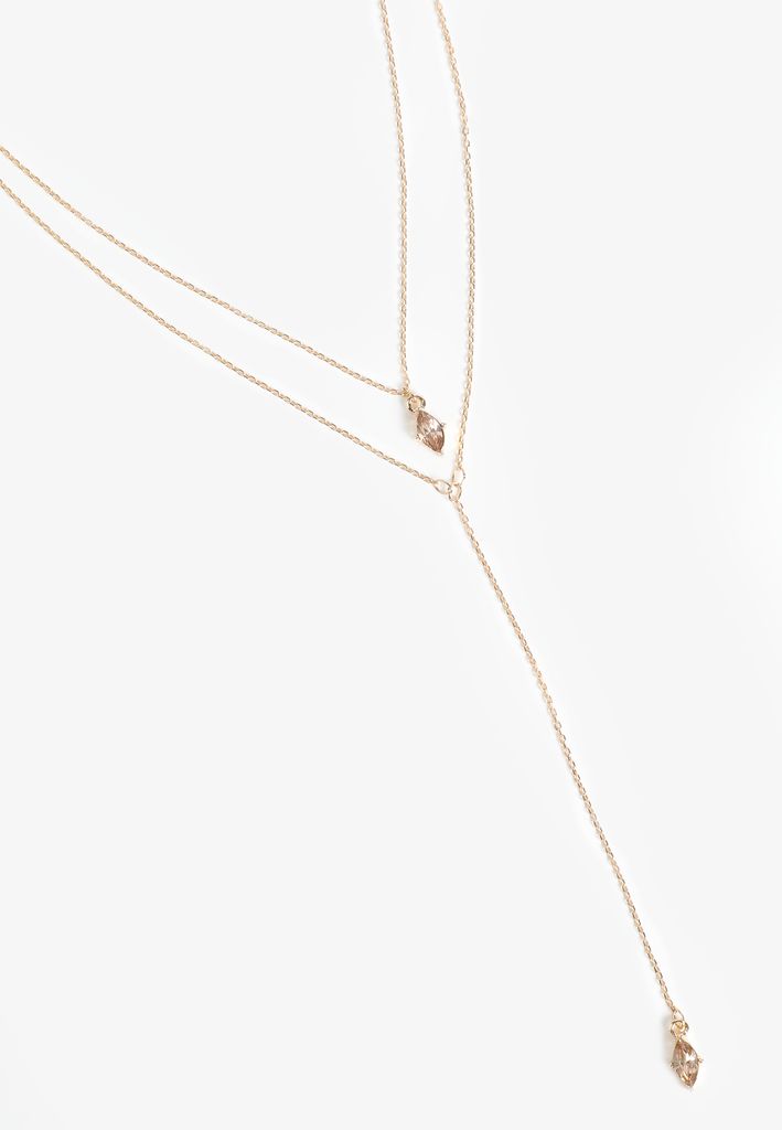 Light Brown Gemstone Pendant Layered Necklace?