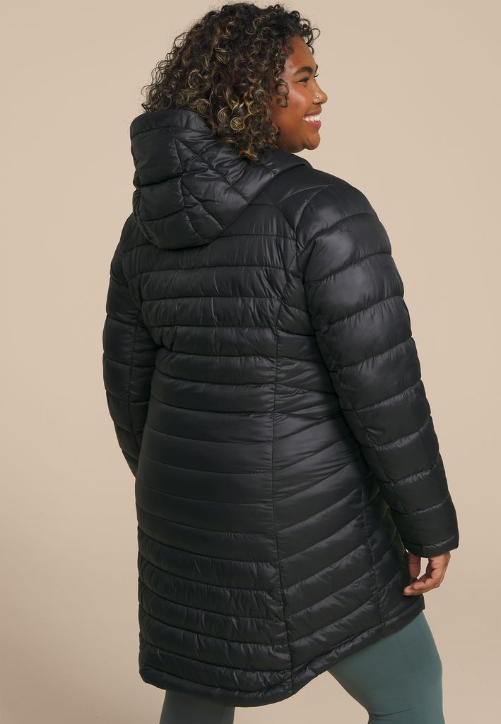 Plus Size Hooded Long Puffer Jacket - Image 2