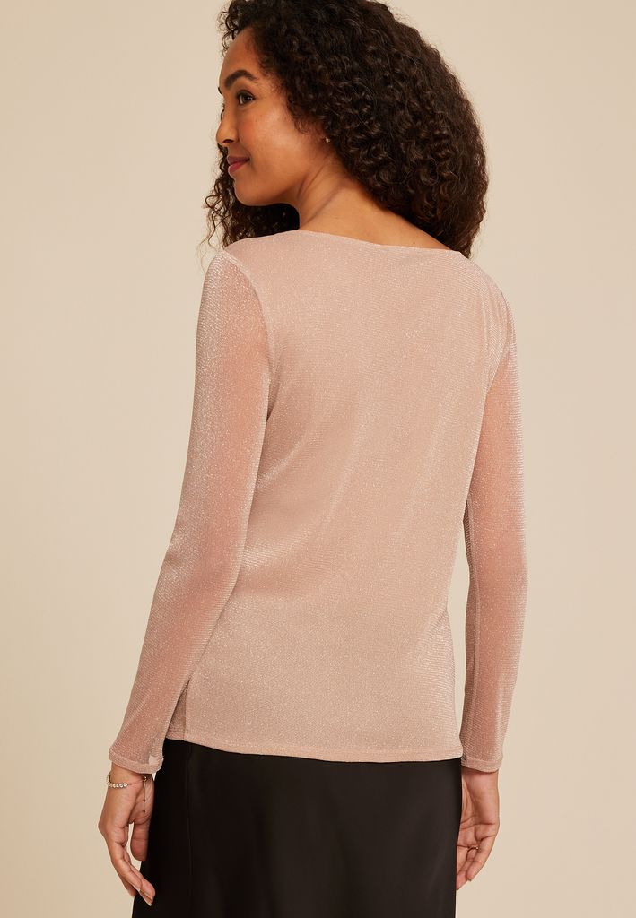 Studio Y Shimmer Mesh Long Sleeve Tee - Image 2