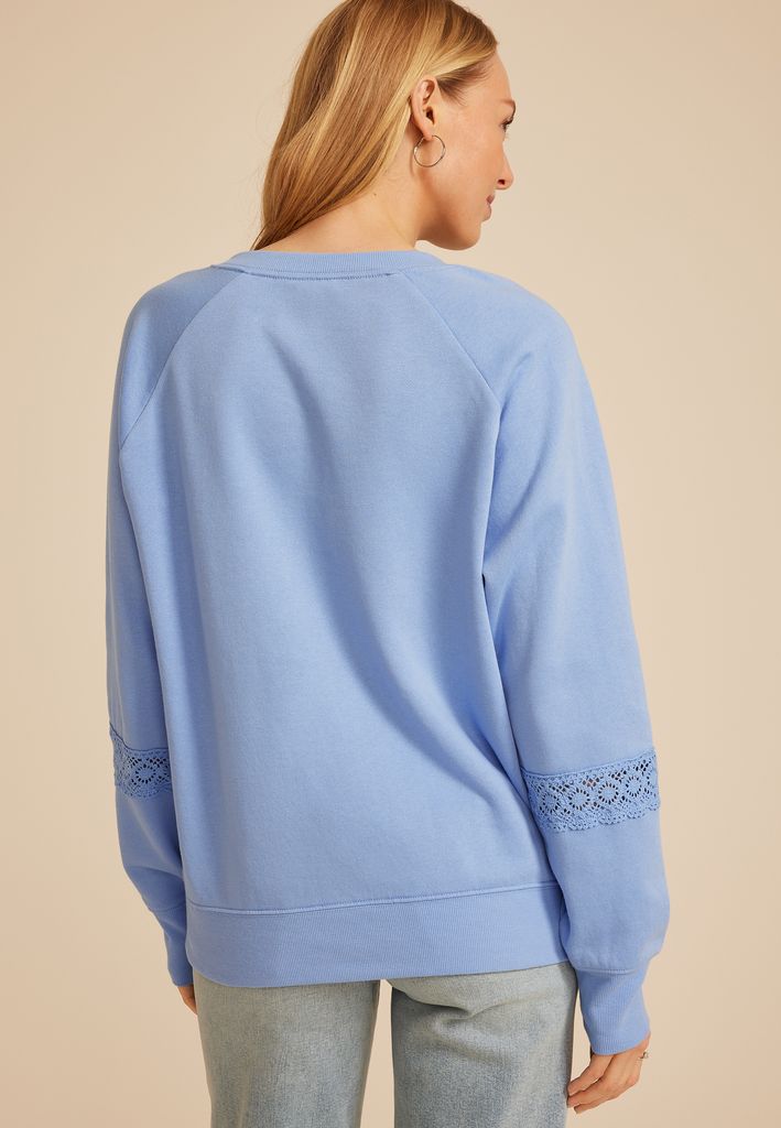 Crochet Mix Relaxed Fit Sweatshirt - Image 2
