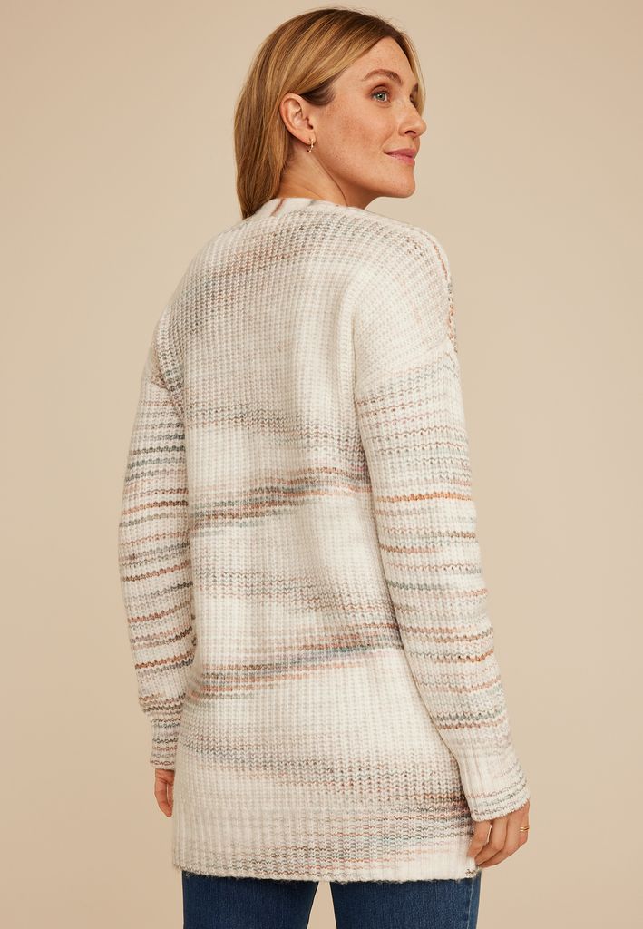 Spacedye Striped Open Front Cardigan - Image 2