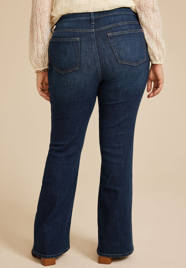 Plus Size edgely™ Dark High Rise Flare Jean - Image 2