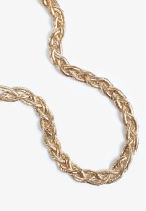 Gold Braided Chain Necklace