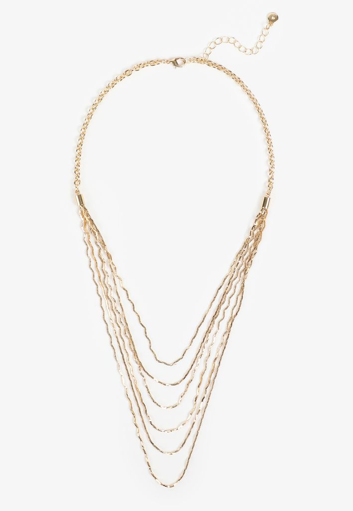 Gold Multi Strand Layered Necklace - Image 2