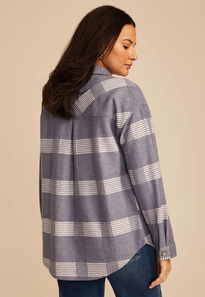 Plaid Fleece Shacket - Image 2