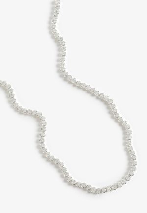 Silver Plated Tennis Necklace