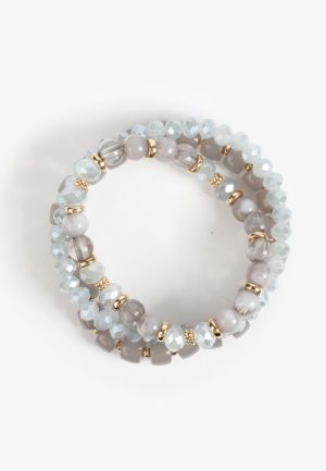 3 Pack Stackable Beaded Stretch Bracelet Set