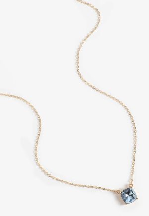 Blue Cushion Cut Pendant Necklace
